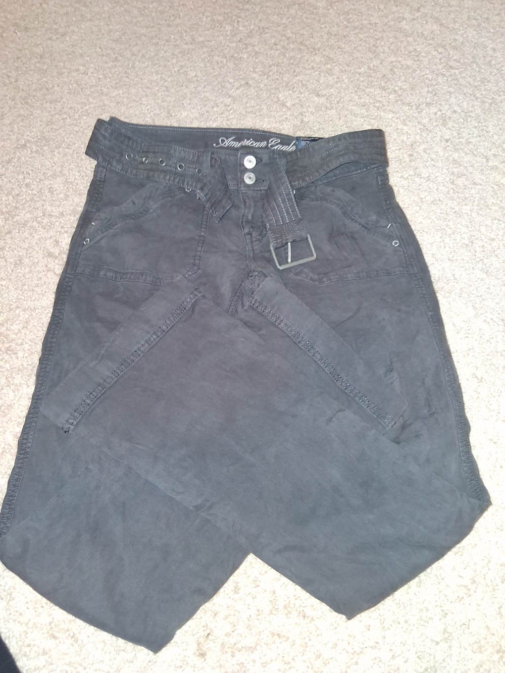 American Eagle Outfitters Black Cargo Pants with Belt